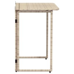 Berkfield Home Folding Garden Table Beige 90x51x75 cm Poly Rattan - Size: 90 x 51 x 75 cm - thumbnail 5