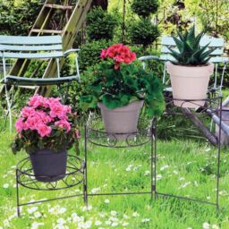 EONLION 3 Tier Metal Plant Stand Garden Rustproof in Metallics - thumbnail 1