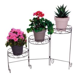 EONLION 3 Tier Metal Plant Stand Garden Rustproof in Metallics - thumbnail 2