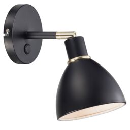 Nordlux Vintage Indoor Wall Light Black Metal E14 White Inner - No, IP20 - thumbnail 1
