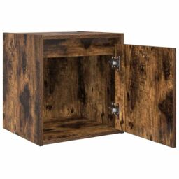 Berkfield Home Wall-Mounted Bedside Cabinets 2 pcs Smoked Oak 38x34x40 cm in Brown - Size: 38 x 34 x 40 cm - thumbnail 6