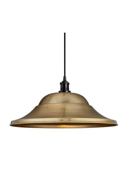 Industville Brooklyn Giant Hat Pendant, 21 Inch, Brass, Black Holder in Bronze - image 1