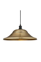 Industville Brooklyn Giant Hat Pendant, 21 Inch, Brass, Black Holder in Bronze