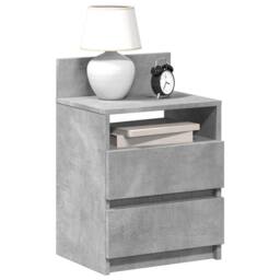 Berkfield Home Durable Bedside Cabinets 2 pcs with 2 Drawers Concrete Grey 40x33 - thumbnail 2