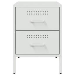 Berkfield Home Durable Bedside Cabinet White 36x39x50.5 cm Steel - thumbnail 6