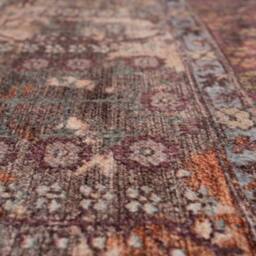 Kukoon Burgundy Distressed Soft Pile Living Room Area Rug Bedroom Floor Mat in Plum - Size: 80 cm x 150 cm - thumbnail 8