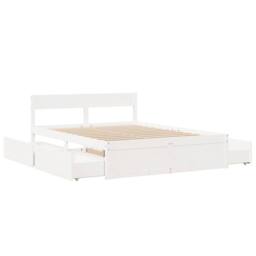 Berkfield Home Modern Bed Frame without Mattress White 140x200 cm Solid Wood Pine - thumbnail 7