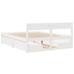 Berkfield Home Modern Bed Frame without Mattress White 140x200 cm Solid Wood Pine - thumbnail 6