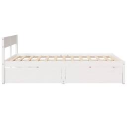 Berkfield Home Modern Bed Frame without Mattress White 140x200 cm Solid Wood Pine - thumbnail 5