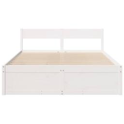 Berkfield Home Modern Bed Frame without Mattress White 140x200 cm Solid Wood Pine - thumbnail 4