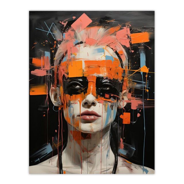 "Wee Blue Coo Wall Art Print Break The Make Up Mould Punk Living Room in Black - Size: W24"" x H32""" - image 1