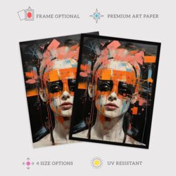 "Wee Blue Coo Wall Art Print Break The Make Up Mould Punk Living Room in Black - Size: W24"" x H32""" - thumbnail 2