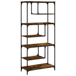Berkfield Home Bookcase Smoked Oak 81x36x176 cm Engineered Wood in Brown - Size: 81 x 36 x 176 cm - thumbnail 6