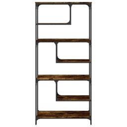 Berkfield Home Bookcase Smoked Oak 81x36x176 cm Engineered Wood in Brown - Size: 81 x 36 x 176 cm - thumbnail 5