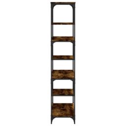 Berkfield Home Bookcase Smoked Oak 81x36x176 cm Engineered Wood in Brown - Size: 81 x 36 x 176 cm - thumbnail 4