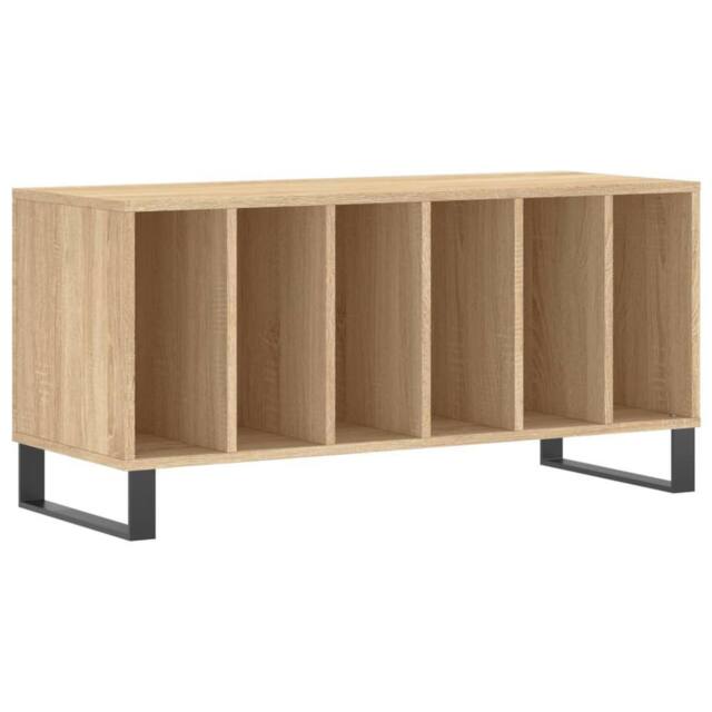 Berkfield Home Record Cabinet Sonoma Oak 100x38x48 cm Engineered Wood in Light Tan - Size: 100 x 38 x 48 cm - image 1