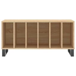 Berkfield Home Record Cabinet Sonoma Oak 100x38x48 cm Engineered Wood in Light Tan - Size: 100 x 38 x 48 cm - thumbnail 4
