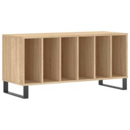 Berkfield Home Record Cabinet Sonoma Oak 100x38x48 cm Engineered Wood in Light Tan - Size: 100 x 38 x 48 cm