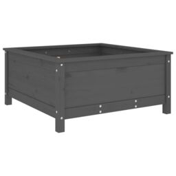 Berkfield Home Garden Planter Grey 82.5x82.5x39 cm Solid Wood Pine - thumbnail 2