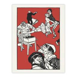 Artery8 Moriz Jung Apachen Dancers Apachentanze Painting Framed Wall Art Print in Red - Size: A4 - thumbnail 3