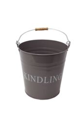 JVL Charloton Kindling Bucket - Grey - thumbnail 1