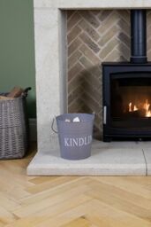JVL Charloton Kindling Bucket - Grey - thumbnail 4