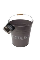 JVL Charloton Kindling Bucket - Grey - thumbnail 2