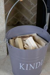 JVL Charloton Kindling Bucket - Grey - thumbnail 5