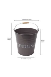 JVL Charloton Kindling Bucket - Grey - thumbnail 6