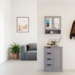 Home Discount Bath Vida Priano 4 Drawer 1 Door Freestanding Unit Storage Bathroom Furniture 810 x 600 x 300 mm in Dark Grey - thumbnail 4