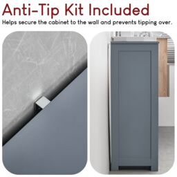 Home Discount Bath Vida Priano 4 Drawer 1 Door Freestanding Unit Storage Bathroom Furniture 810 x 600 x 300 mm in Dark Grey - thumbnail 5