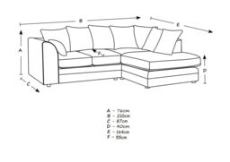Snugg Furniture UK Limited (Right Hand) Chelsea Corner Sofa in Grey - thumbnail 2