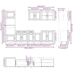 Berkfield Home 7 Piece Kitchen Cabinet Set Kalmar Old Wood Engineered Wood in Brown - thumbnail 8