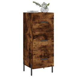 Berkfield Home Sideboard Smoked Oak 34.5x34x90 cm Engineered Wood in Brown - thumbnail 3