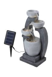 Garden Sanctuary Stylish Outdoor Solar-Powered Garden Water Fountain Decor in Natural - thumbnail 5