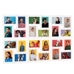 Berkfield Home Collage Photo Frame for 24x(13x18 cm) Picture White MDF - Size: 13x18 cm