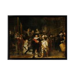 "Artery8 Rembrandt The Night Watch Scene Framed Canvas Wall Art Print - Size: W12"" x H16""" - thumbnail 1