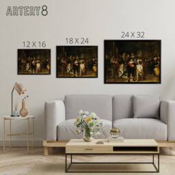 "Artery8 Rembrandt The Night Watch Scene Framed Canvas Wall Art Print - Size: W12"" x H16""" - thumbnail 4
