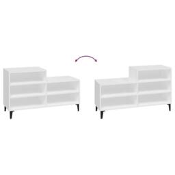 Berkfield Home Shoe Cabinet White 102x36x60 cm Engineered Wood - Size: 102 x 36 x 60 cm - thumbnail 5