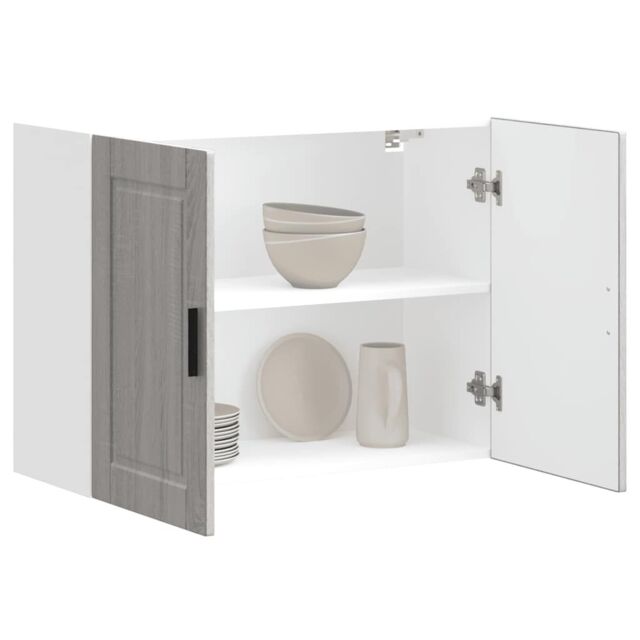 Berkfield Home Kitchen Wall Cabinet Porto Grey Sonoma Engineered Wood - image 1