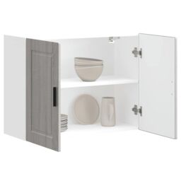 Berkfield Home Kitchen Wall Cabinet Porto Grey Sonoma Engineered Wood - thumbnail 1