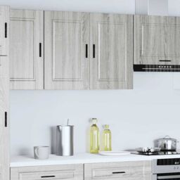 Berkfield Home Kitchen Wall Cabinet Porto Grey Sonoma Engineered Wood - thumbnail 3