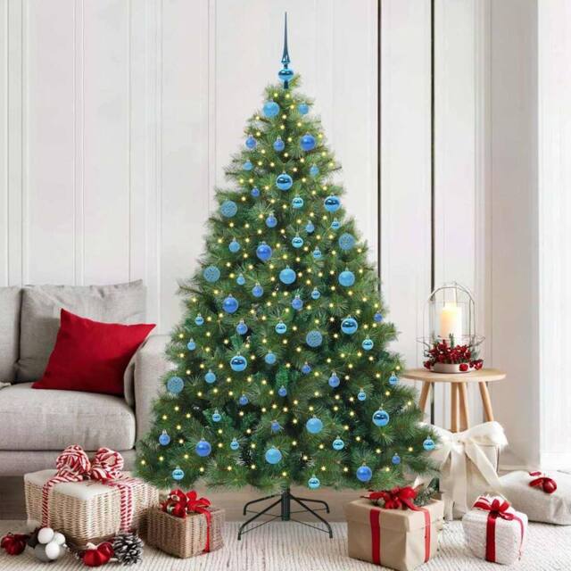 Berkfield Home Artificial Christmas Tree with 300 LEDs Green 180 cm PE & PVC - image 1