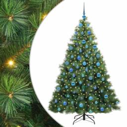 Berkfield Home Artificial Christmas Tree with 300 LEDs Green 180 cm PE & PVC - thumbnail 2