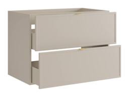 Vente-unique Wall-Hung Vanity Unit With Gold Metal Handles - Beige - 80 Cm - ONDIL - thumbnail 6