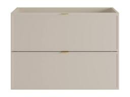 Vente-unique Wall-Hung Vanity Unit With Gold Metal Handles - Beige - 80 Cm - ONDIL - thumbnail 4
