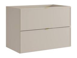 Vente-unique Wall-Hung Vanity Unit With Gold Metal Handles - Beige - 80 Cm - ONDIL - thumbnail 5
