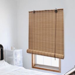 Berkfield Home Roller Blind Bamboo 150x160 cm Brown - thumbnail 1