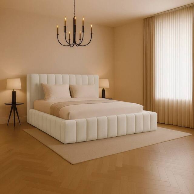 Desire Deco Kingston Modern Upholstered Bed Frame - Double, King, Super King in Cream - image 1