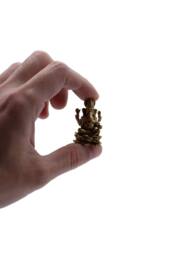 KDMD Brass Ganesha Miniature Figurine-37mm in Bronze - thumbnail 2